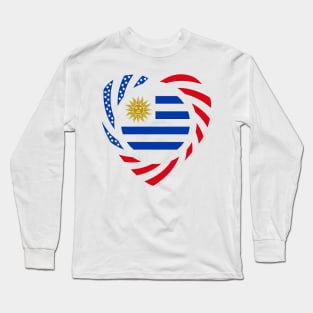 Uruguayan American Multinational Patriot Flag (Heart) Long Sleeve T-Shirt